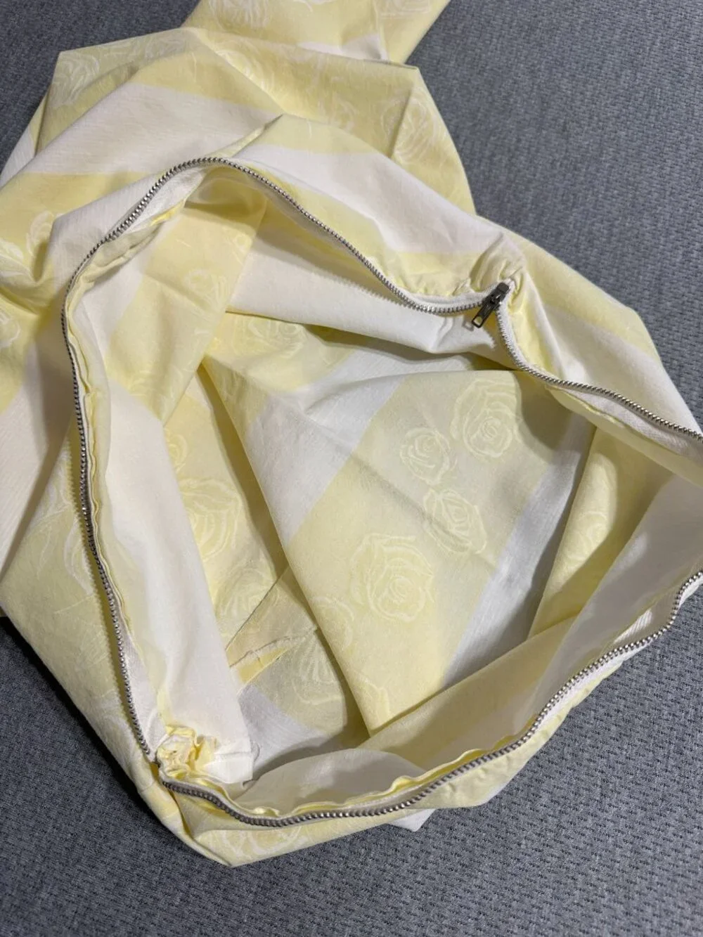 1950s Vintage Cotton Ticking Pillow Zippered Cover Freund Manhattan Cottagecore